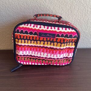 Vera Bradley Lunch Box Bag Meal Tote Pink‎ Orange Waves Insulated Travel